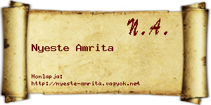 Nyeste Amrita névjegykártya